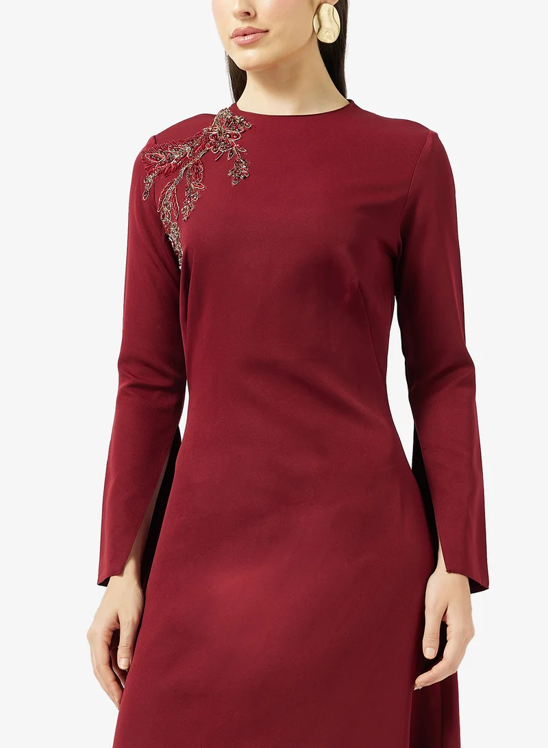 Namshi x  Gown With Floral Embellishment for Women | Best Price UAE